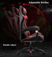 Vente en gros pas cher ddp fauteuil de jeu ergonomique en cuir PU avec repose-pieds et fonction de massage