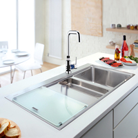 Topway Style industriel robinet de lavabo monotrou Chrome Zinc PPA voie navigable pont monté mélangeur de cuisine capteur robinet pour évier Art