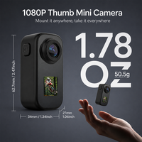 Caméra miniature H1 1080P WiFi avec double écran IPS de 1,3 pouce + 0,85 pouce, MicroSD, grand angle 120°, selfies, étanche 30m, fixation magnétique