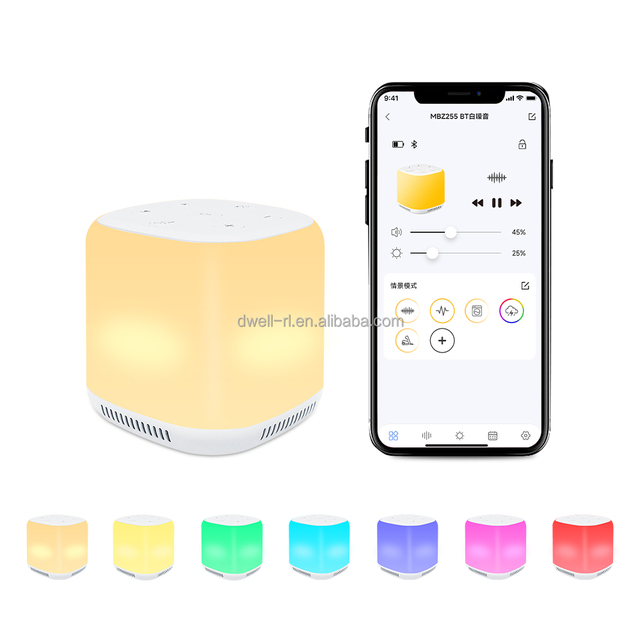 New Convenient Baby White Noise Machine Clock APP for 34 Soothing Sounds Portable Design Plastic Construction 30/60/90 Min