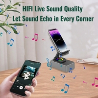 Altavoz 4 en 1 con Banco de Energía, Carga de Emergencia para Teléfono y Tablet, Soporte, Luz LED RGB, para Fiestas, Exteriores, Escritorio, Hogar, Cine en Casa
