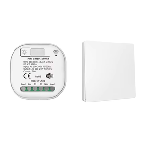 Wifi RF thông minh chuyển đổi ánh sáng tuya cuộc sống thông minh Alexa không dây điều khiển từ xa AC 100-240V 16A 1 chiều tường Bảng điều chỉnh không có pin không có hệ thống dây điện - Product Image 1