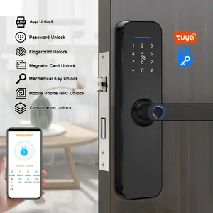 Tuya TTlock App Keyless Entry Rfid Finger Print Elétrica Home Hotel Digital Fingerprint Passcode Card Smart Door Locks