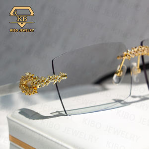 مجوهرات مغني الراب الفاخرة نظارات قرن الجاموس للرجال نظارات ماسية مويسانيتي نظارات شمسية مثلجة - Product Image 3