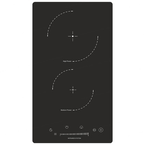 Table de cuisson vitrocéramique encastrable Domino 2 zones de cuisson 9 niveaux de puissance Contrôle tactile Minuterie Verrouillage enfant 3 kW - Product Image 4