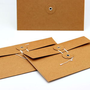 Enveloppes à cordes Enveloppe en papier <span class=keywords><strong>kraft</strong></span> avec ficelle et botton - Product Image 6