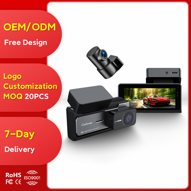 4K+2K Dual Channel Dash Camera 2K Rear Cam Car DVR Video Recorder Night Vision G-Sensor Quad Lock Mirror Mount OLED Display