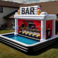 Bar de piscine gonflable en PVC pour adultes, type tente flottante pour fêtes à la plage et événements aquatiques