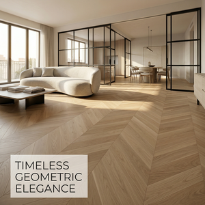 Parquet in Rovere Ingegnerizzato Spazzolato di Qualità con Effetto Segno di Taglio, a Chevron, Multistrato, per Soggiorno e Villa - Product Image 2