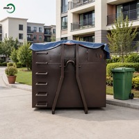 Conteneur à benne basculante mobile RNKJ en acier avec couvercle, bac à déchets pour la construction, la démolition et les déchets industriels