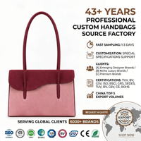 Sac à main en daim bordeaux avec bordure ondulée élégante et chic pour femme, sac à main élégant pour tous les jours, OEM personnalisé
