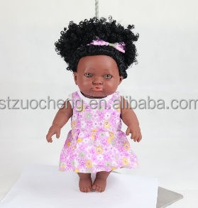 Poupée africaine réaliste en vinyle 12 pouces jouets afro silicone noir reborn bébé poupée - Product Image 6