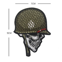 Insignia Táctica de Calavera de Camuflaje Bordada a Máquina para Casco de Piloto, Brazalete Táctico, Insignia Médica con Velcro