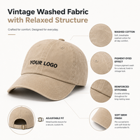 Casquette de papa personnalisée à 6 panneaux en coton délavé style vintage avec patch cœur brodé pour cadeaux de membres et activités de plein air