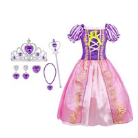 Coffrets Cadeaux Princesse : Accessoires de Déguisement pour Fête, Couronne, Baguette Magique, Cape Pailletée, Robe de Princesse pour Jeux de Déguisement Filles