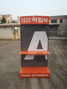 Estantes de exhibición de venta al por menor de metal pesado, estante de herramientas de hardware de tablero de clavijas de pie con ganchos, estantes de exhibición - Product Image 3