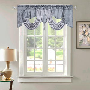 Voilage ondulé pour fenêtre, draperie décorative, rideaux de luxe pour salon avec cantonnière pour <span class=keywords><strong>baie</strong></span> vitrée - Product Image 1