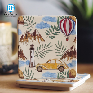 Wholesale Printed logo Promotional Gifts Placemats Souvenirs Customizable Multi-Color Ceramic Coasters