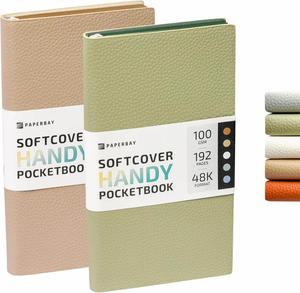 A5 PU Notebook Hardcover Portable Waterproof Two <b>Bookmarks</b> Colored Page Edge Enterprise Customized LOGO Business Gift Wholesale - Product Image 1