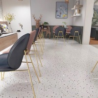 Carreaux de sol en porcelaine terrazzo modernes et minimalistes 600x1200mm, brillants, isolants thermiquement, ignifuges, antidérapants, pour extérieur et salle de bain