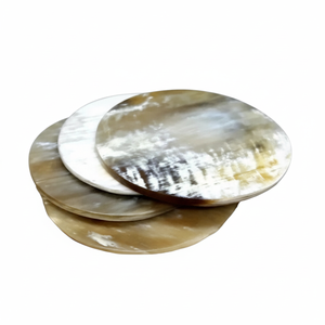 Sous-verres en corne de table de couleur blanche ensembles de 4 sous-verres en pierre de corne de forme ronde maison hôtel fête de mariage autre occasion - Product Image 1