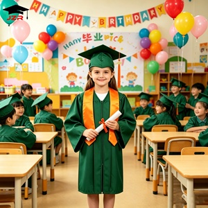 Túnica y Birrete <span class=keywords><strong>de</strong></span> Graduación Mate para Niños, Precio <span class=keywords><strong>de</strong></span> Fábrica China, Unisex, para Niños - Product Image 3