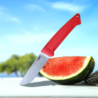 Couteau de survie, de camping et de chasse à lame fixe en acier inoxydable avec manche rouge G10, très vendu