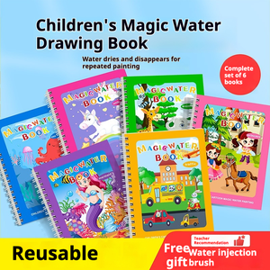 Libro de Dibujo con Agua para Niños, Bloc de Dibujo sin Manchas, Libro de Pegatinas, Papel que Revela el Color, Juguete para Bebés (Versión en Inglés) - Product Image 3