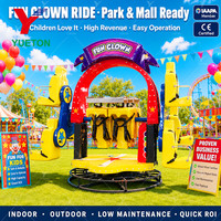 Manège Clown Amusant Certifié CE, Manège de Cirque Fou Rotatif à 360 Degrés, Équipement d'Amusement Familial pour Intérieur et Extérieur, à Vendre