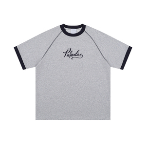 Venta <span class=keywords><strong>al</strong></span> <span class=keywords><strong>por</strong></span> <span class=keywords><strong>mayor</strong></span> <span class=keywords><strong>de</strong></span> algodón pesado Camiseta <span class=keywords><strong>de</strong></span> manga raglán para los hombres personalizable Ringer Design Oversized Fit Impresión digital 100% algodón - Product Image 1