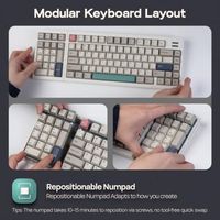 Clavier de jeu modulaire rétro créatif OEM ODM RT98 avec mini-écran détachable, connectivité tri-mode, batterie 8000 mAh, RGB, PBT K