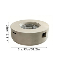 Brasero extérieur au gaz naturel avec 50 000 BTU, design écologique, matériau MGO, billes de verre pour jardin et terrasse