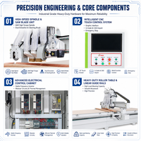 Machine de fraisage, de perçage, de sciage et de chanfreinage CNC multifonctionnelle JUNDE pour profilés en aluminium, en bois, pour fenêtres et portes