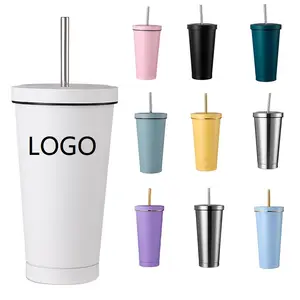 CUPPARK 500ML Laser Engraving Logo Stainless Steel Coffee Travel Tumbler With Lids And Straws