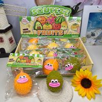 Jouet à presser en TPR en forme de durian à bouche énorme, étrange et mignon, à rebond lent, pour la relaxation et le soulagement du stress, en caoutchouc souple.