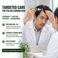 Sérum capillaire avancé à la caféine et aux peptides de romarin en roll-on pour des cheveux plus volumineux, renforcement des racines et soin anti-casse