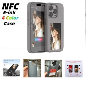 เคสโทรศัพท์แบบดิจิตอล <span class=keywords><strong>LED</strong></span> พร้อมจอแสดงผลภาพ NFC E-Ink 4 สี ปรับแต่งได้เอง สำหรับ iPhone 14 15 16 17 (แบบดรอปชิป) - Product Image 1