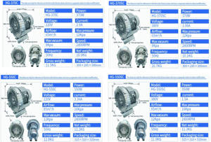 3 상 전기 5.5Kw 고압 전력 재생 링 송풍기 터보 산업용 소용돌이 공기 송풍기 통기 측면 채널 OEM - Product Image 2
