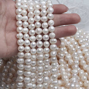 6/7/8Mm Gekweekte Parelstrengen Ab/A Grade Witte Aardappel Zoetwaterparels - Product Image 3