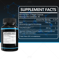 JHD OEM Nicotinamide Adenine Dinucleotide Y Trans Resveratrol 500mg/750mg NAD Complément Antioxydant en Capsules pour Adultes