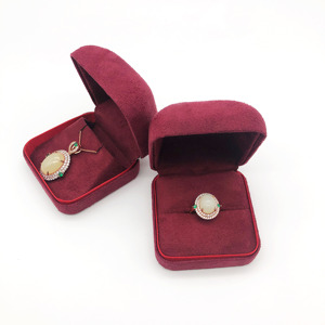 Wholesale Stock Customized LOGO Velvet Red Gray Mini soft Earring Ring Pendant Jewelry Packaging Box