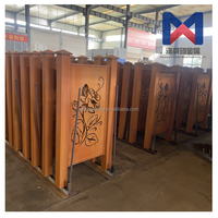 Panneaux de clôture perforés décoratifs découpés au laser pour jardin panneaux d'écran de confidentialité en métal clôture de jardin en acier corten avec poteau