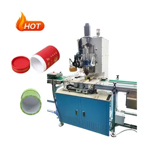 Fully Automatic Can Bottom Curling Paper Round Inserting Pressing Machine Automatic Paper Can Tube Ends Closing Machine