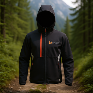 Veste Softshell Ttake noire 3XL à capuche pour activités de plein air - Product Image 3