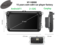 Xxinyoo — lecteur de DVD avec écran tactile de voiture, avec USB, miroir WIFI, can bus, lecteur MP5, Android, 8 pouces