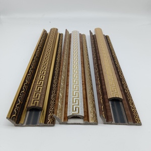 16cm de ancho Color madera dorada Cuentas azules decoradas Ps Perfiles de moldura de cornisa de corona de plástico <span class=keywords><strong>extruido</strong></span> - Product Image 6