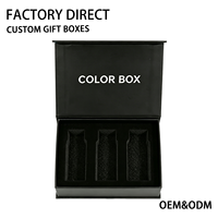 Luxuriöse Schwarze Minimalistische Geschenkbox mit Magnetverschluss, Individuellem Logo, Farbdruck, Schlanker Starrer Klappe, Tragbar, Wasserdicht, Premium EPE