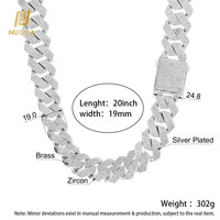 Collier chaîne cubaine épaisse NUOYA en zircon cubique plaqué or 18 carats avec fermoir à ressort, bijoux tendance pour hommes