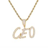 VEROMCA Hip Hop Herbe Alphabet Nombre Épissage DIY Pendentif Micro Incrusté Zircon Creative Personnalisé Hommes Femmes Collier