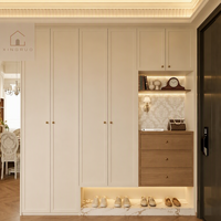 Armoire d'entrée moderne de luxe XINGRUI LX1 en bois, sur mesure, blanc crème, pour villa